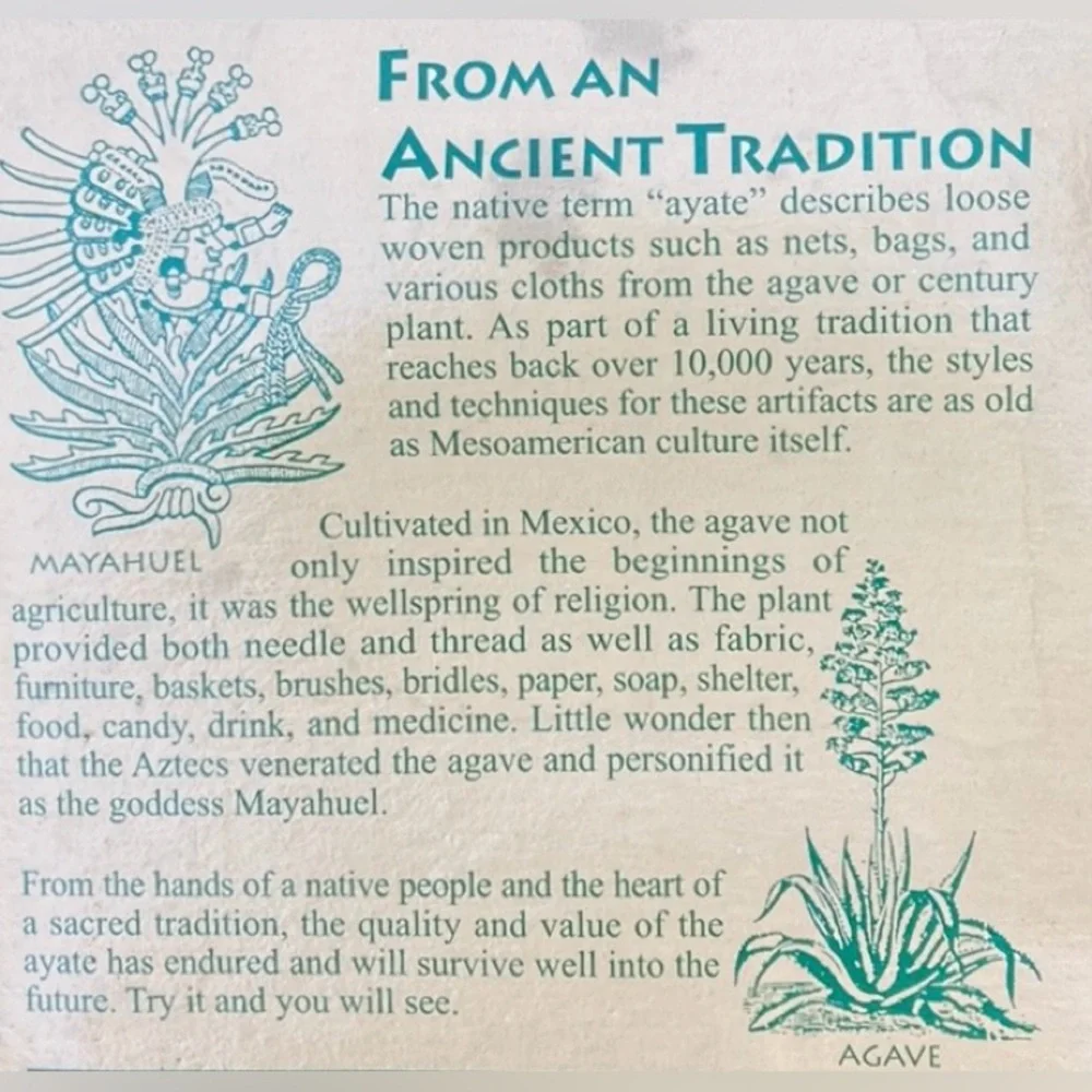 FLOWER VALLEY Washcloth AYATE Hand Woven Agave Fiber Exfoliating